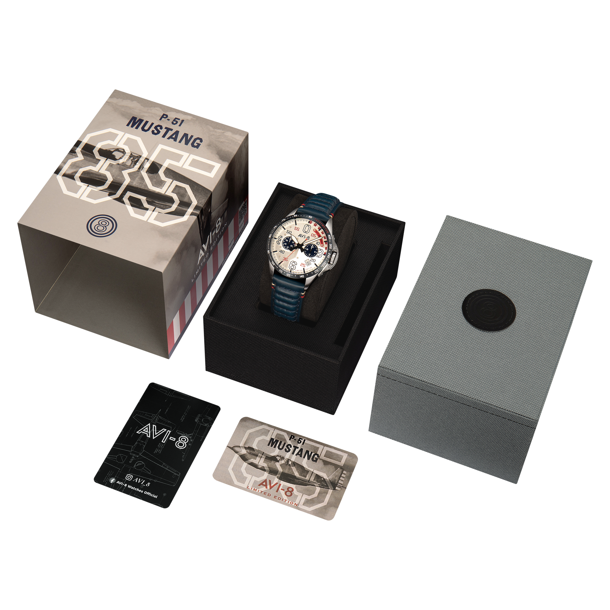 AVI-8 Kindelberger Chronograph 85Th Anniversary Limited Edition Slipstream Silver