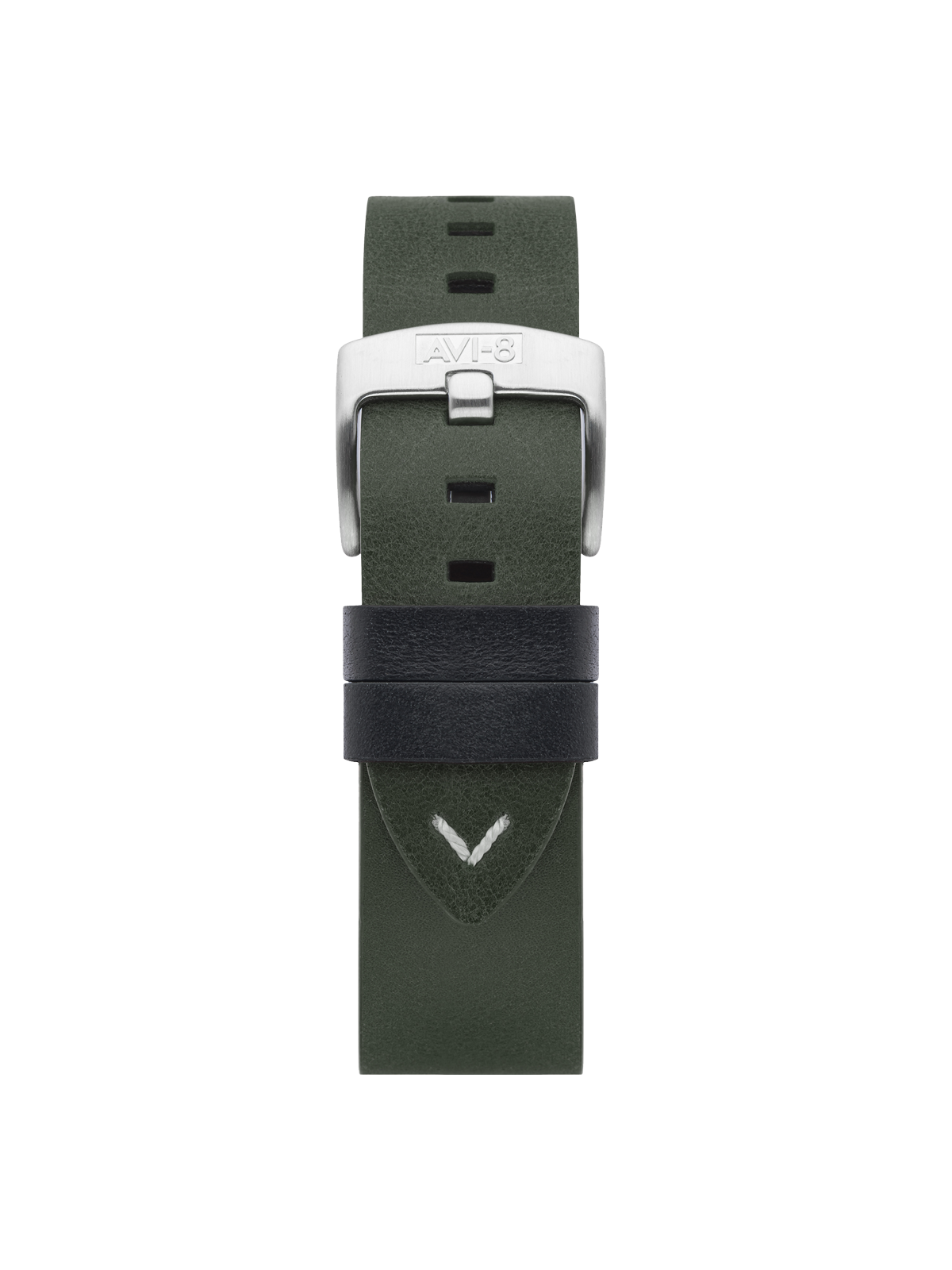 AVI-8 Forest Green Leather Watch Strap | AV-STRAP22-L25