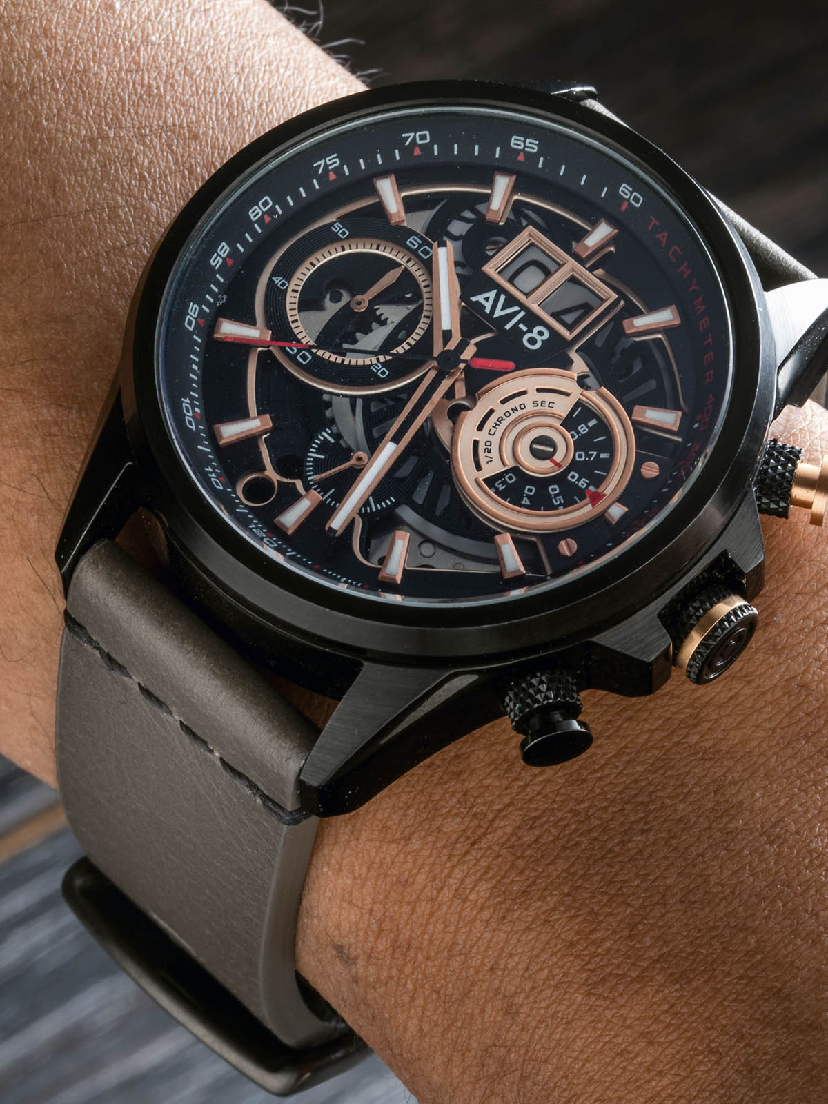 AVI- Smoke Grey Leather Starp | AV-STRAP22-L26