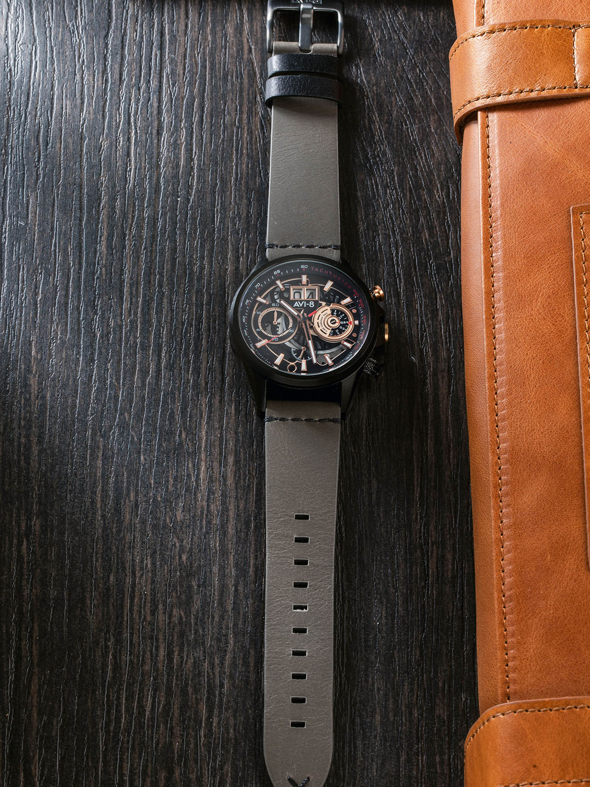 AVI- Smoke Grey Leather Starp | AV-STRAP22-L26