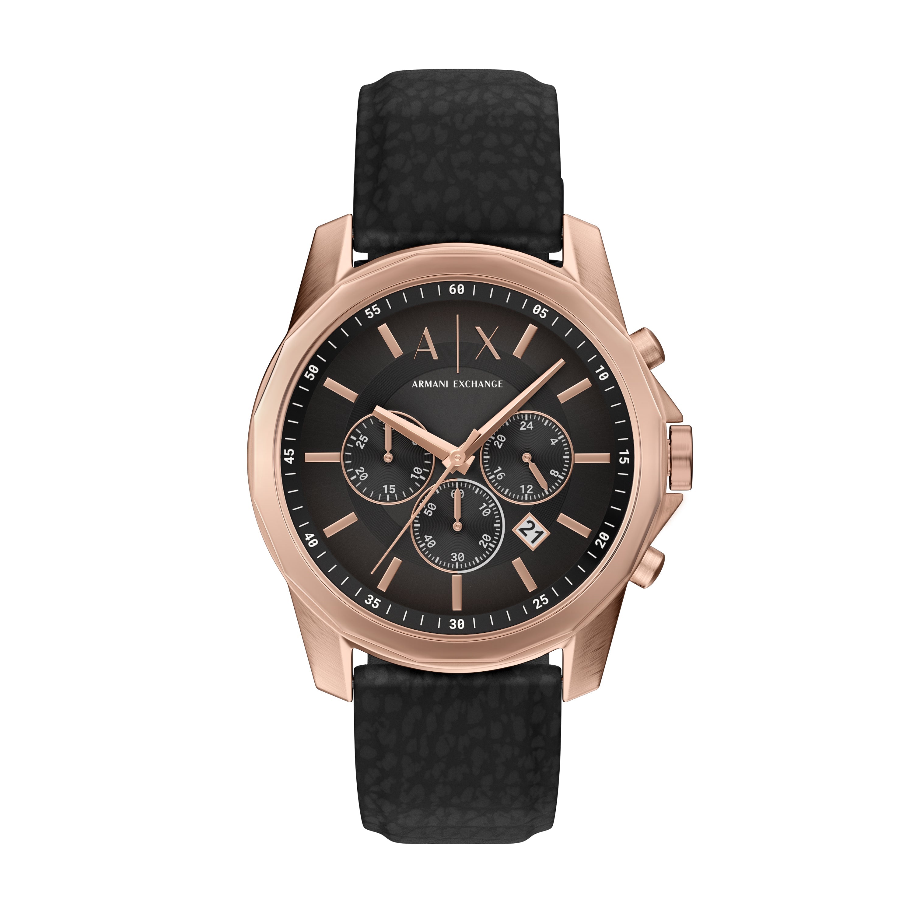 Armani Exchange Chronograph Black Rubber Band 44mm Men's Watch AX1769