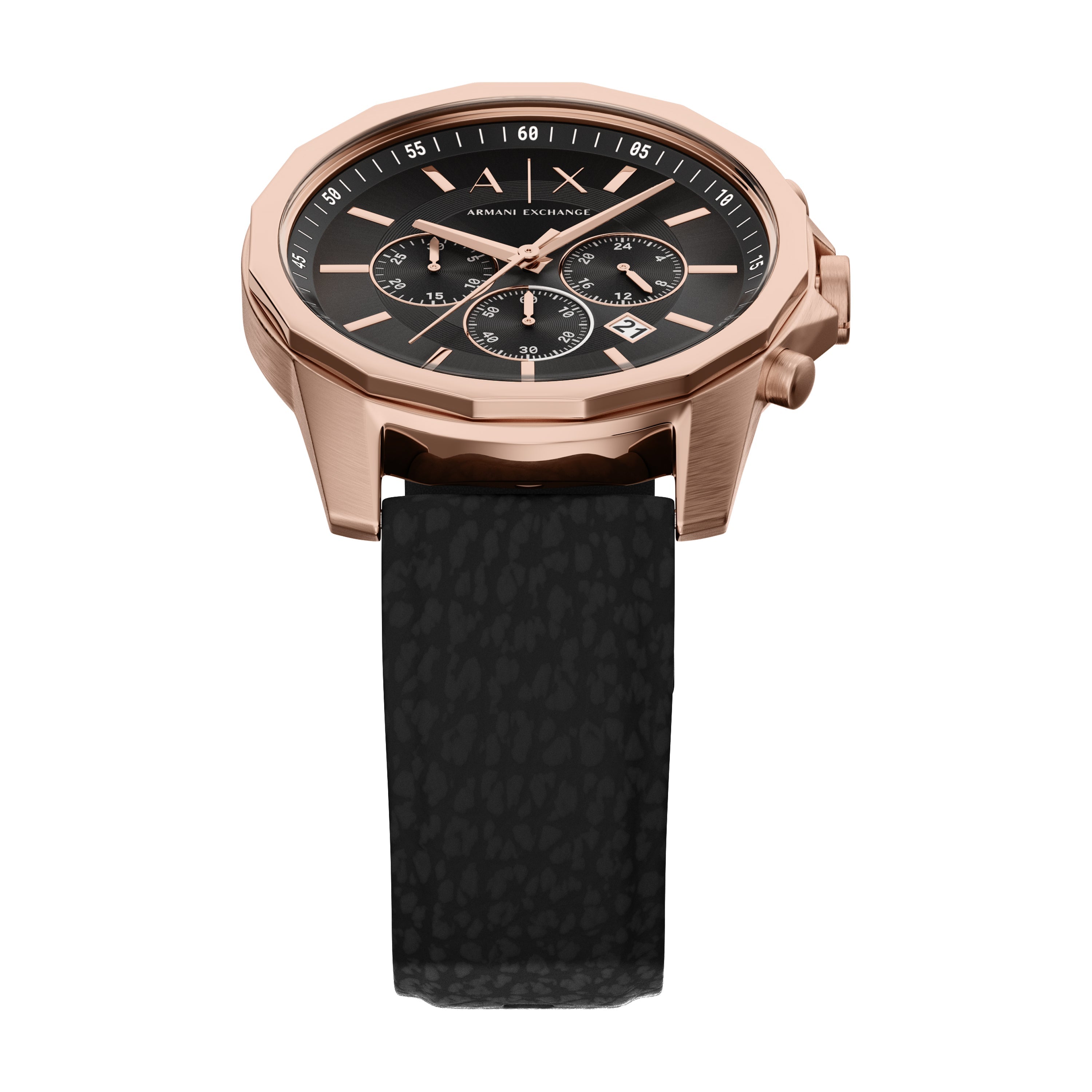 Armani Exchange Chronograph Black Rubber Band 44mm Men's Watch AX1769
