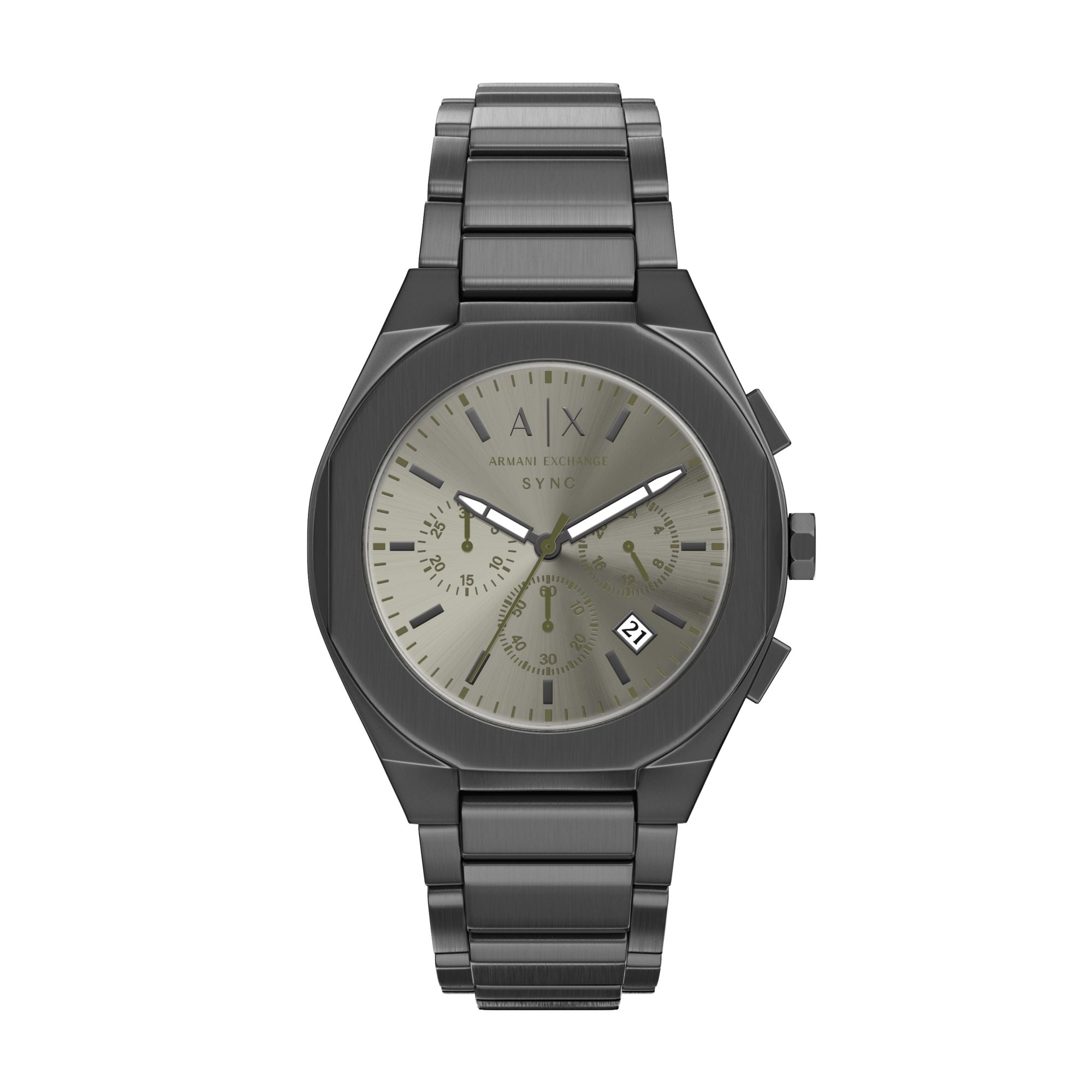 Armani Exchange Chronograph Gunmetal Dial and Steel Bracelet 42mm Men's Watch | AX4296