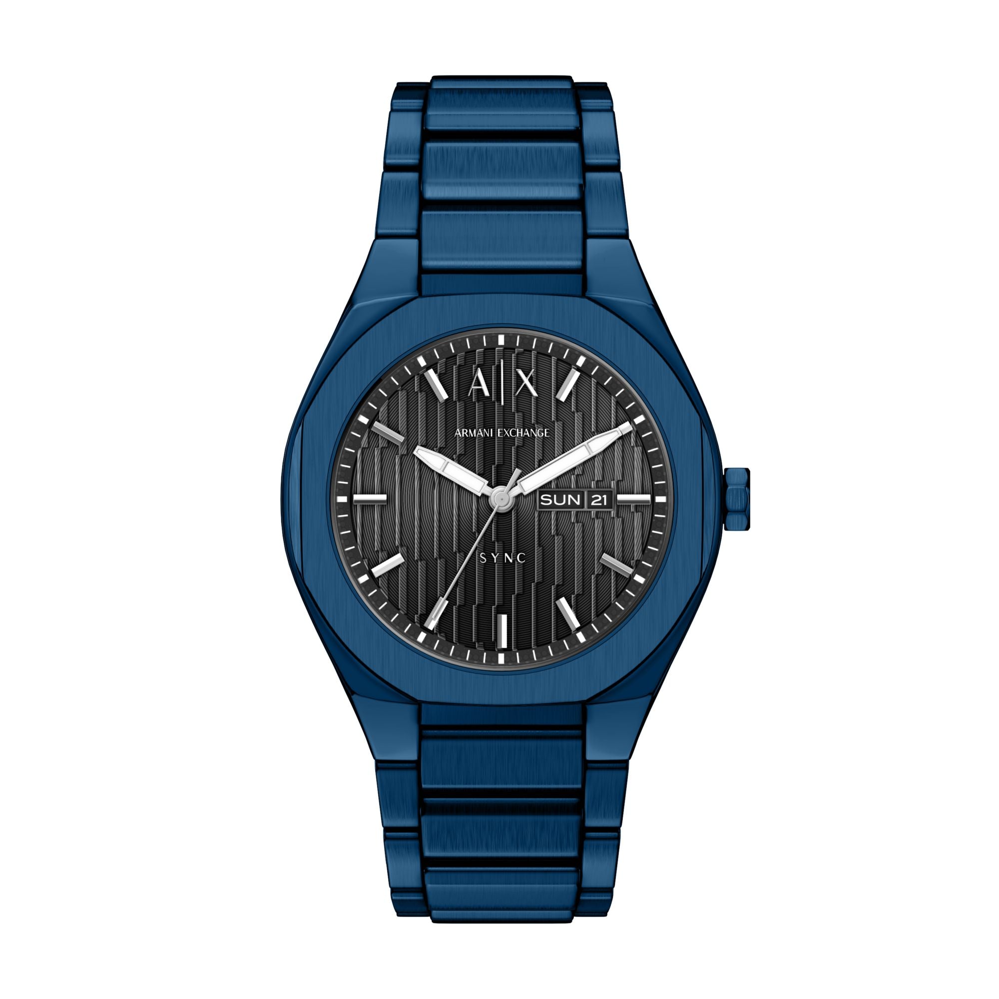 Armani Exchange Classic Blue Dial and Steel Bracelet 42mm Men's Watch | AX4299