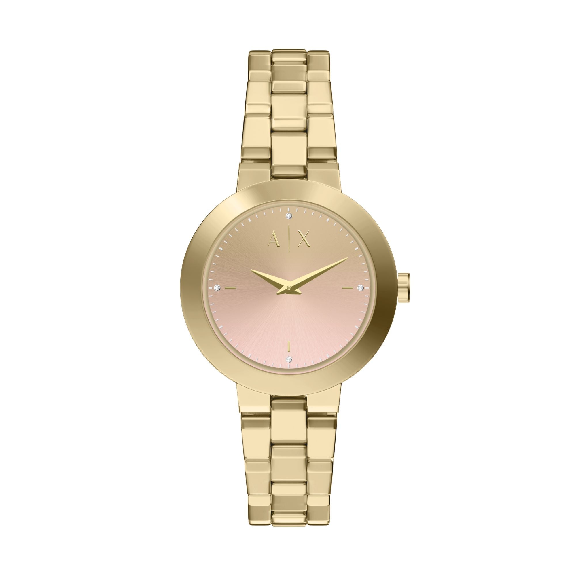 Armani Exchange Classic Gold Dial and Steel Bracelet 36mm Women's Watch | AX5182