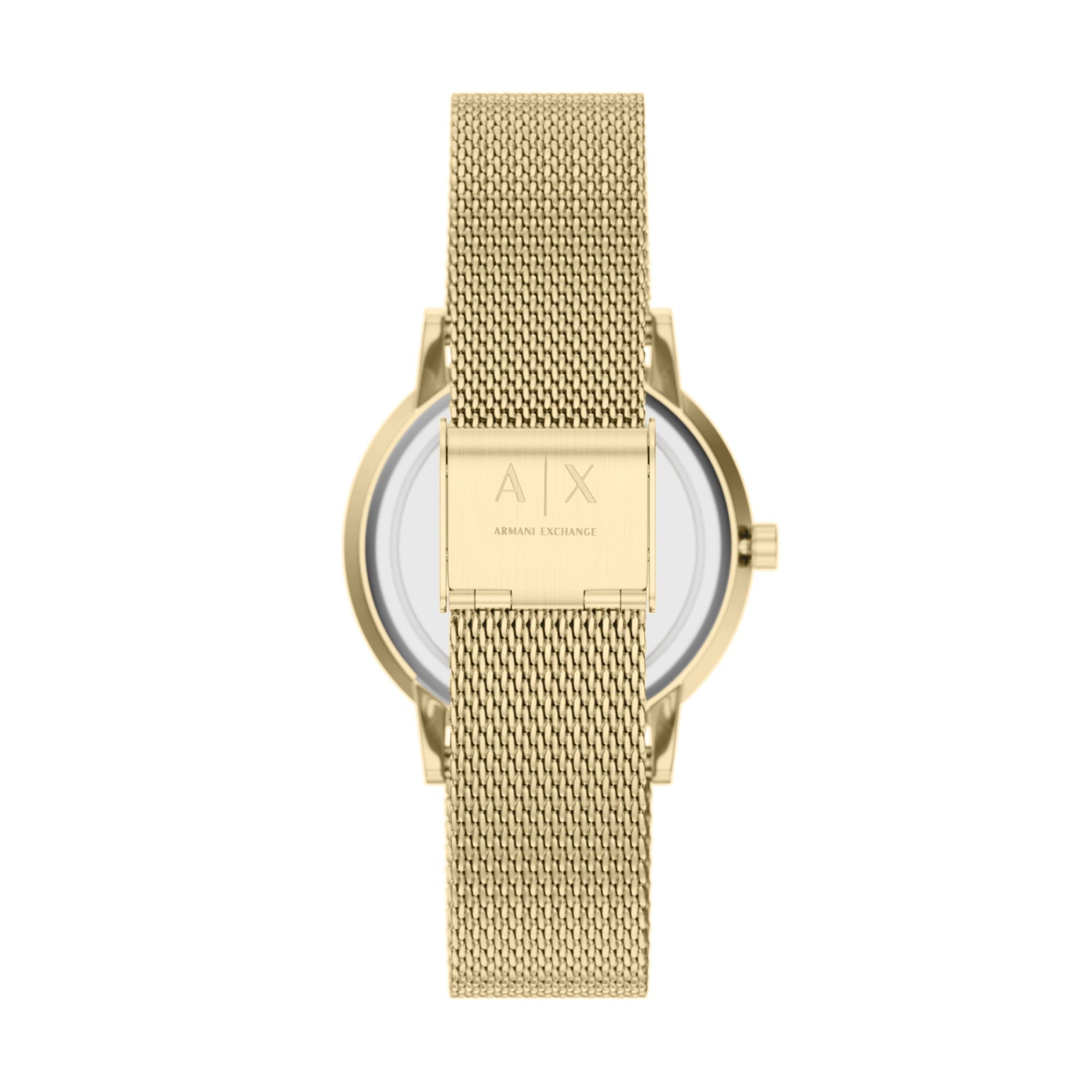 Armani Exchange Classic Gold Dial and Steel Bracelet 36mm Women's Watch | AX5619