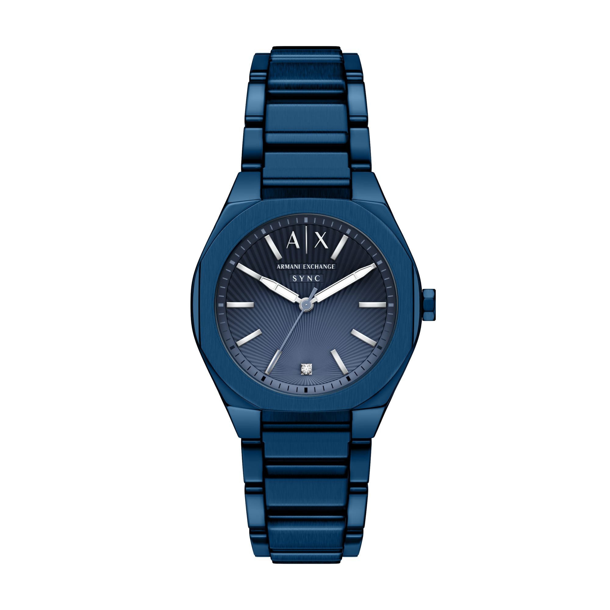 Armani Exchange Classic Blue Dial and Steel Bracelet 36mm Women's Watch | AX6032