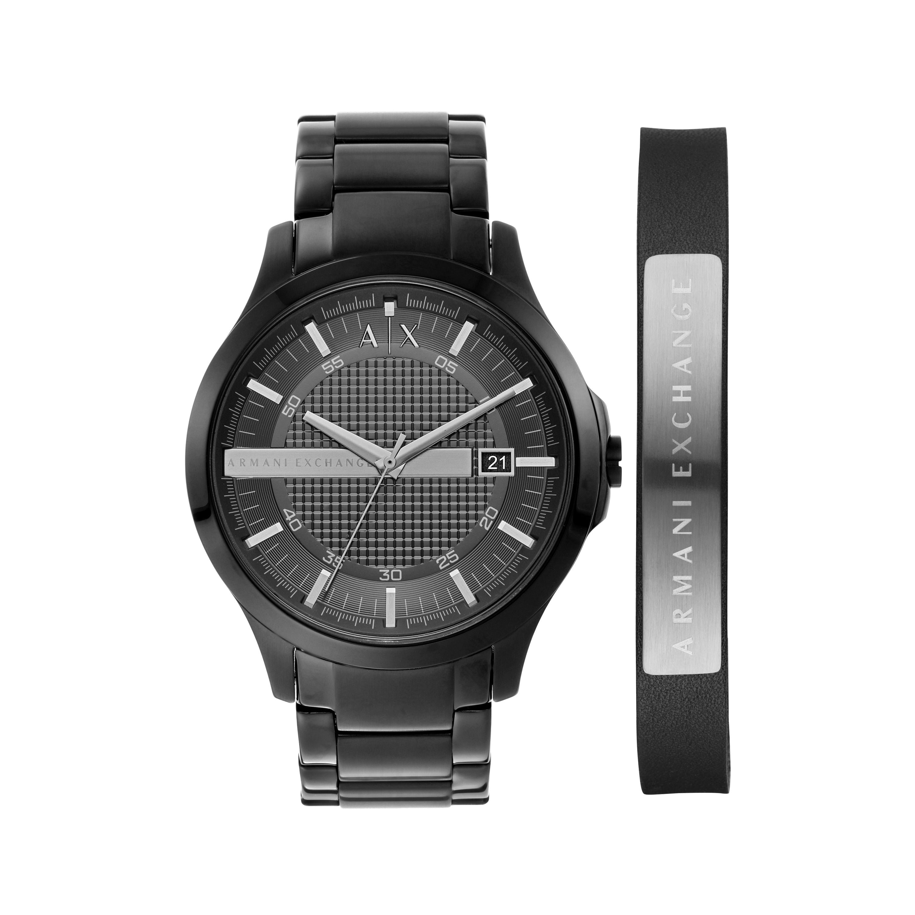 Armani Exchange Classic Black Dial and Steel Bracelet 46mm Men's Watch | AX7101