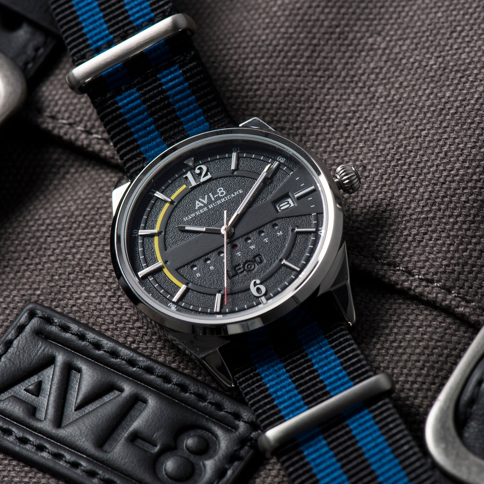 AVI-8 Hawker Hurricane Automatic Watch Black Blue