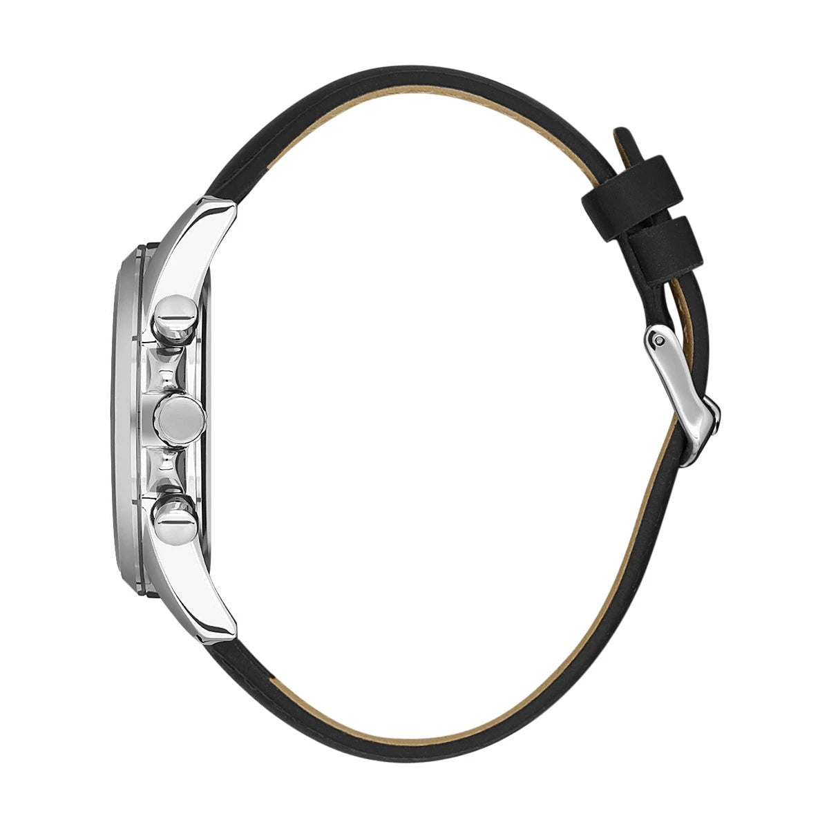 Bigotti Black Multi-Dial Rose Gold Luminescent Hands Calendar Leather Strap | BG.1.10489-1