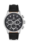 Bigotti Milano Stainless Steel Black Leather Strap Men's Watch | BG.1.10390-1