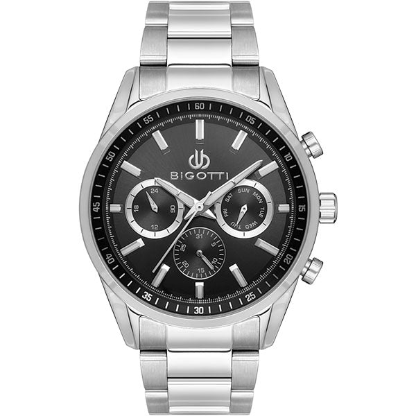 Bigotti Black Multi-Dial Stainless Steel Watch | BG.1.10472-2