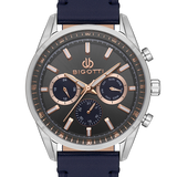 Bigotti Grey Blue Multi-Dial Blue Leather Strap Men's Watch | BG.1.10490-5