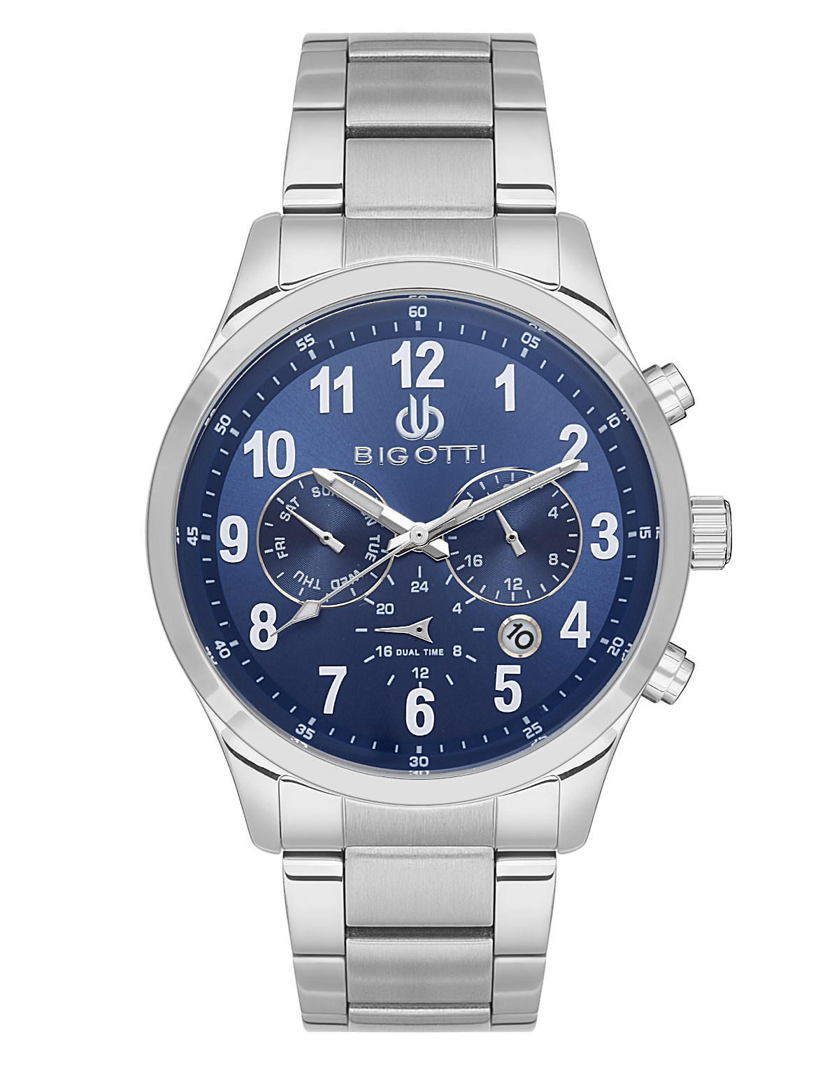 Bigotti Blue Multi-Dial Calendar Stainless Steel Men's Watch | BG.1.10508-3