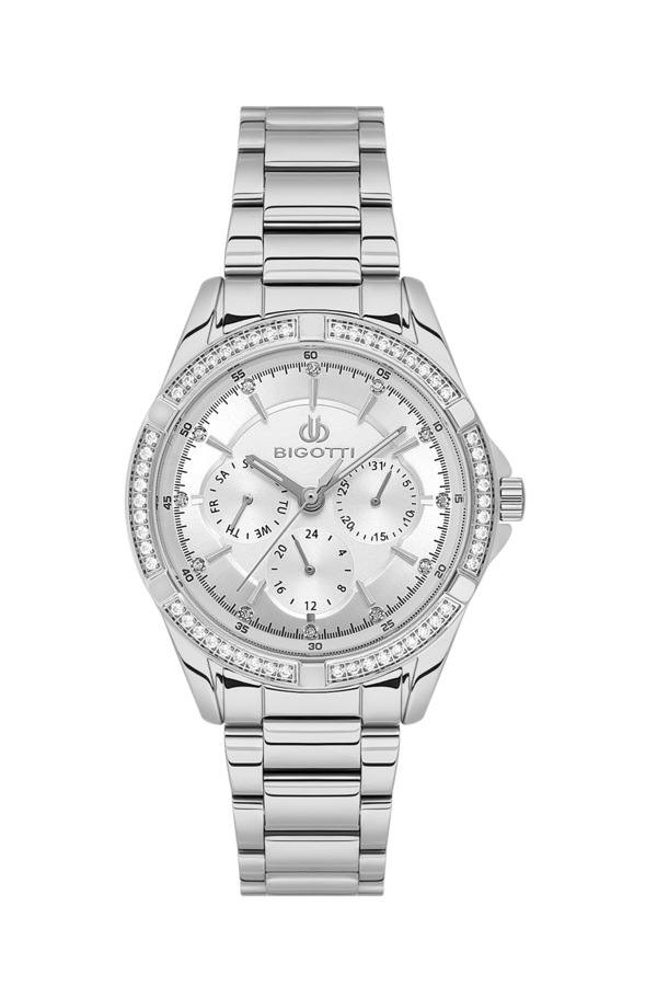 Bigotti Silver Multi-Dial Stones Stainless Steel Woman's Watch | BG.1.10569-1
