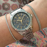 Bigotti Stainless Steel Black Multi-Dial Rose Gold Stones Watch | BG.1.10569-2