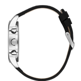 Bigotti Silver Black Multi-Dial Calendar Black Leather Men's Watch | BG.1.10577-1