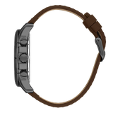 Bigotti Gunmetal Black Skeleton Multi-Dial Rose Gold Brown Leather Strap | BG.1.10579-5