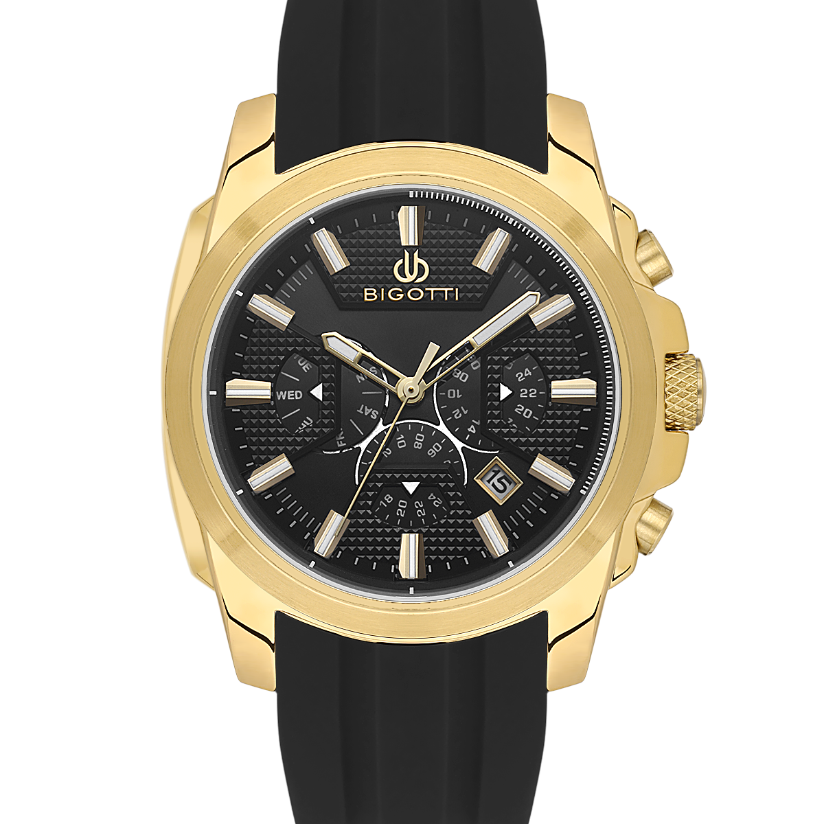 Bigotti Milano Chronograph Black Dial Gold Men's Watch |  BG.1.10636-3