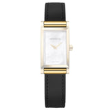 Herbelin Antares Black Leather with Yellow Gold Strap for Women's Watch | BRAC17048P23