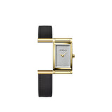 Herbelin Antares Black Leather with Yellow Gold Strap for Women's Watch | BRAC17048P23