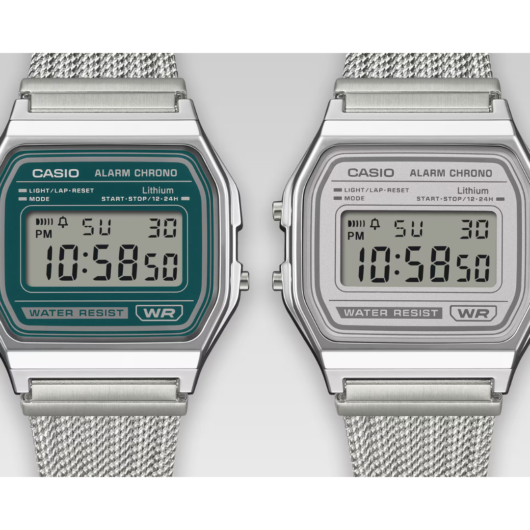 CASIO Vintage Silver Mesh Strap Digital Men's Watch | A158WEM-7DF