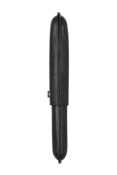 Classic Black Leather Cigar Style Single Pen Case