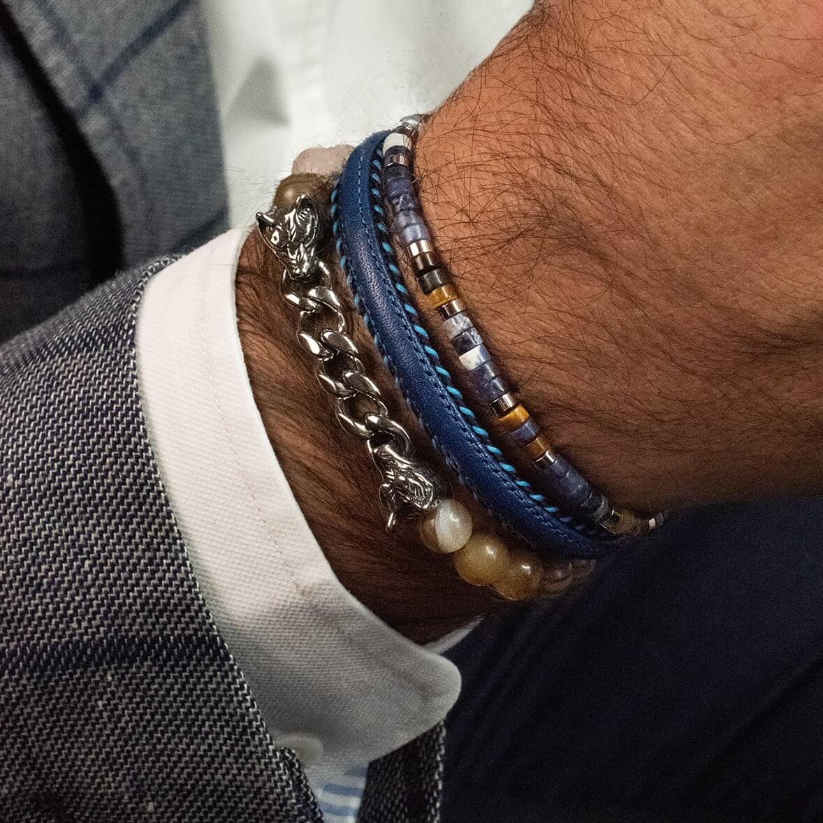 ZEADES CATAMARAN Abyss Blue Lava Black Bracelet | ZMB02649