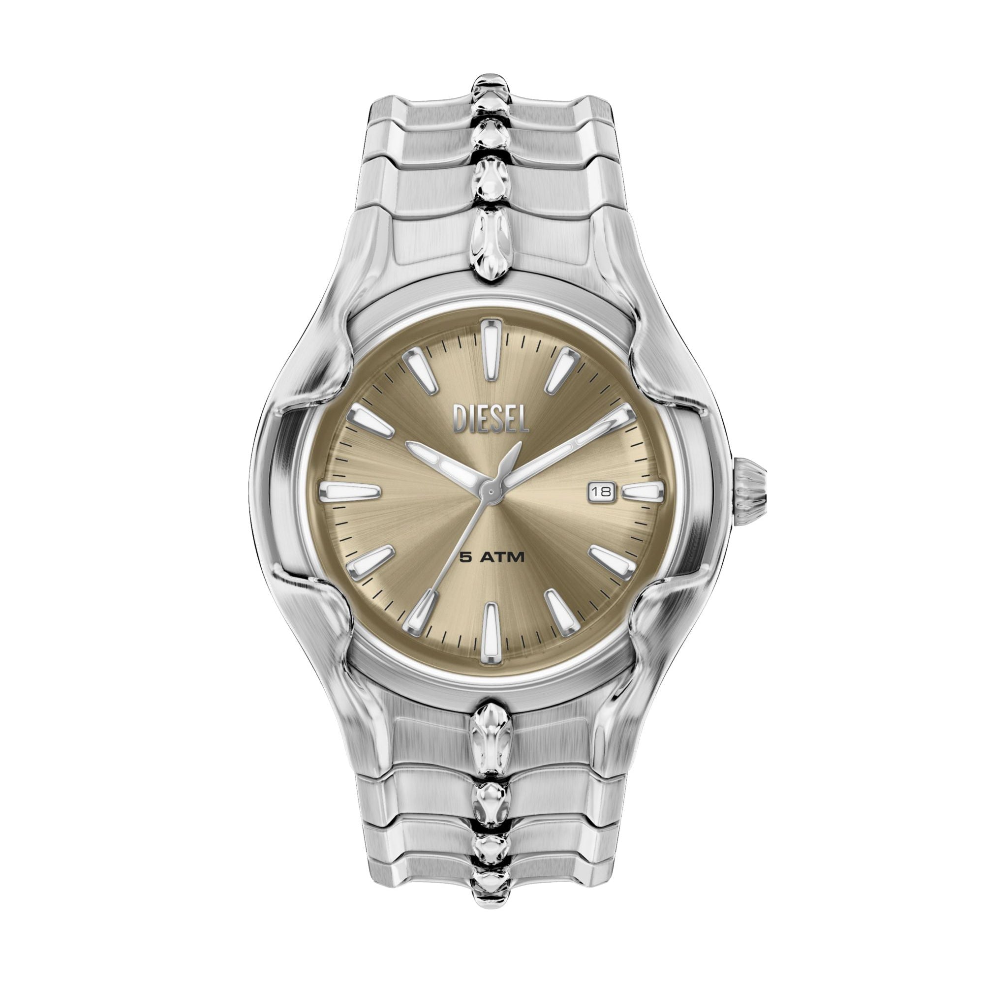 Diesel D-Sruptor Silver and Gold Stainless Steel 42mm Men's Watch | DZ2214