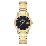 Daniel Klein Black Dial Calendar Gold Stainless Women’s Watch | DK113782-3