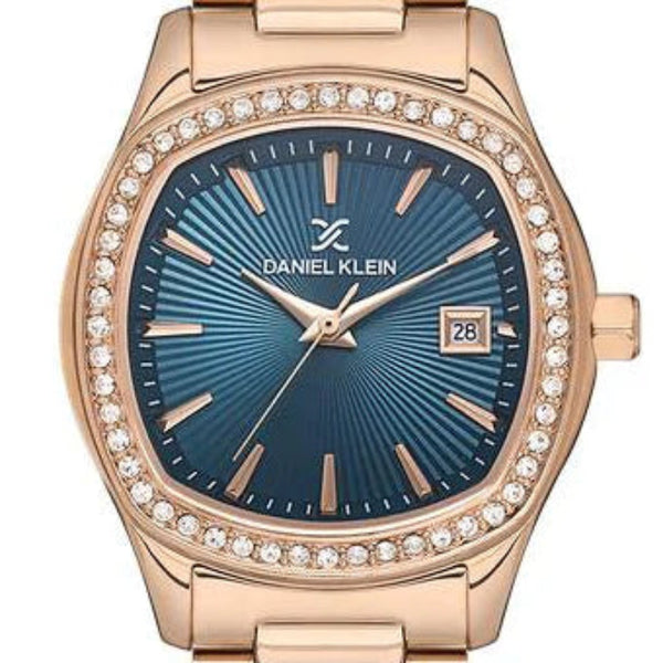 Daniel Klein Blue Dial Calendar Stainless Steel Women’s Watch | DK113866-5