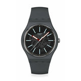 Swatch Cobblestone Street Black Dial Black Strap Unisex Watch | SO29A101