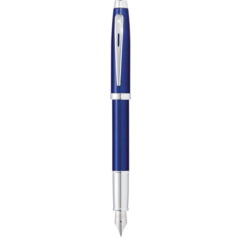 Sheaffer 100 Glossy Blue with Chrome Trims Fountain Pen | E0933953-30