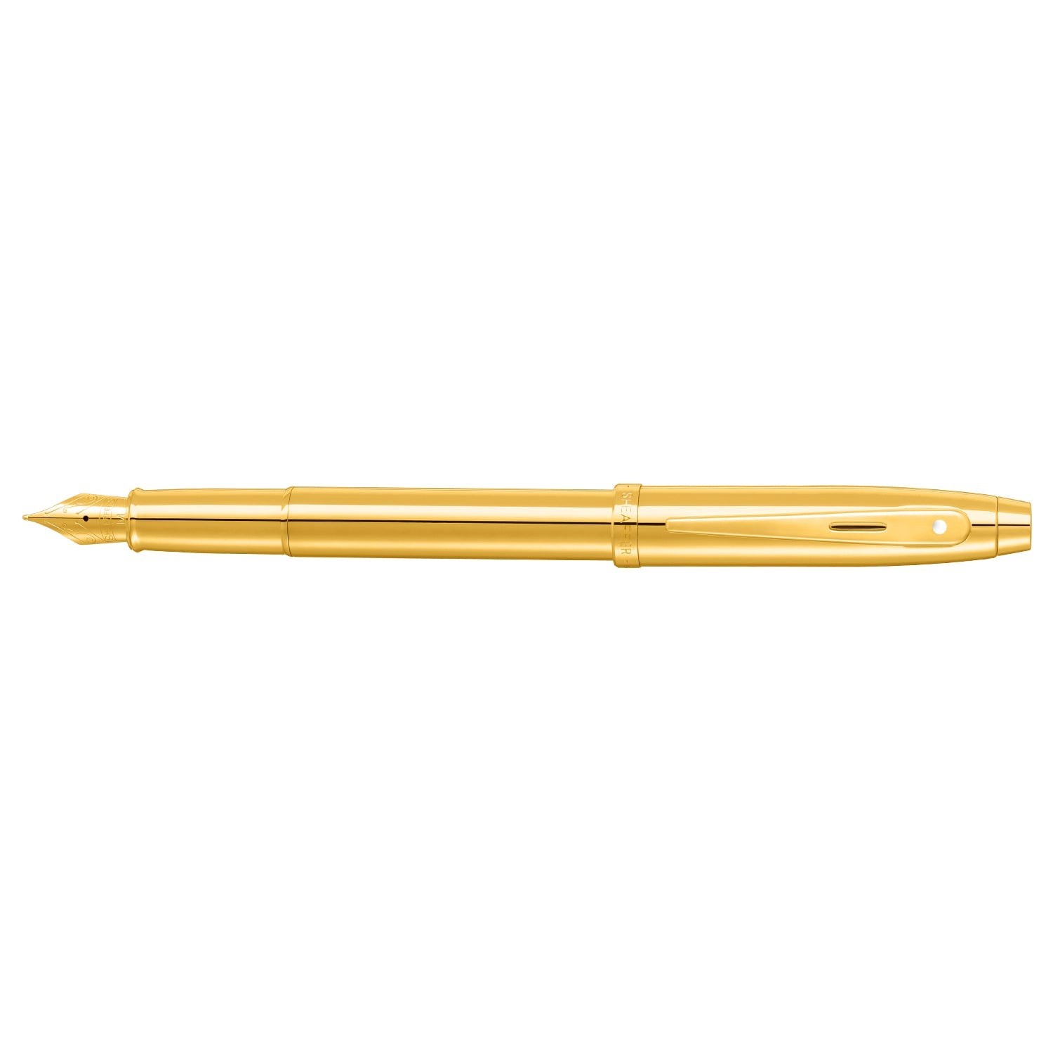 Sheaffer 100 9372 Glossy PVD Gold Fountain Pen With PVD Gold Trim | E0937253