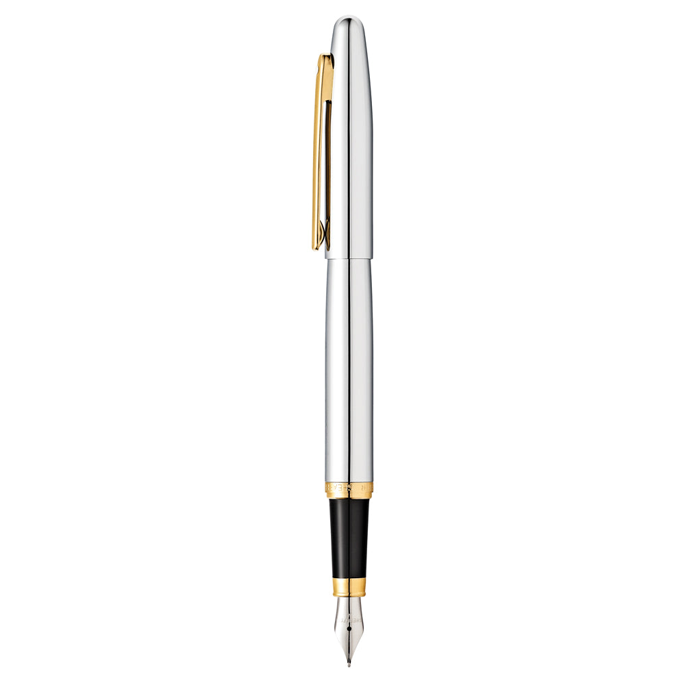 Sheaffer VFM Polished Chrome with Gold Trims Fountain Pen| E0942253