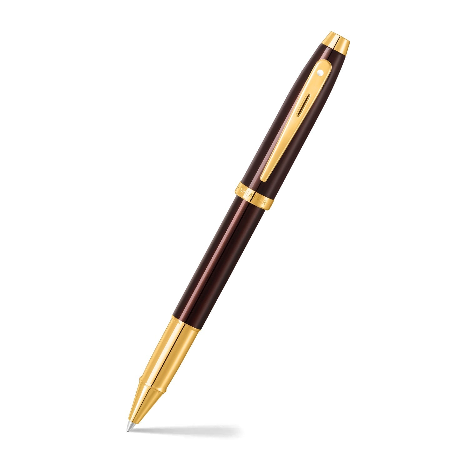 Sheaffer  100 9370 Glossy Coffee Brown Rollerball Pen With PVD Gold-Tone Trim | E1937051