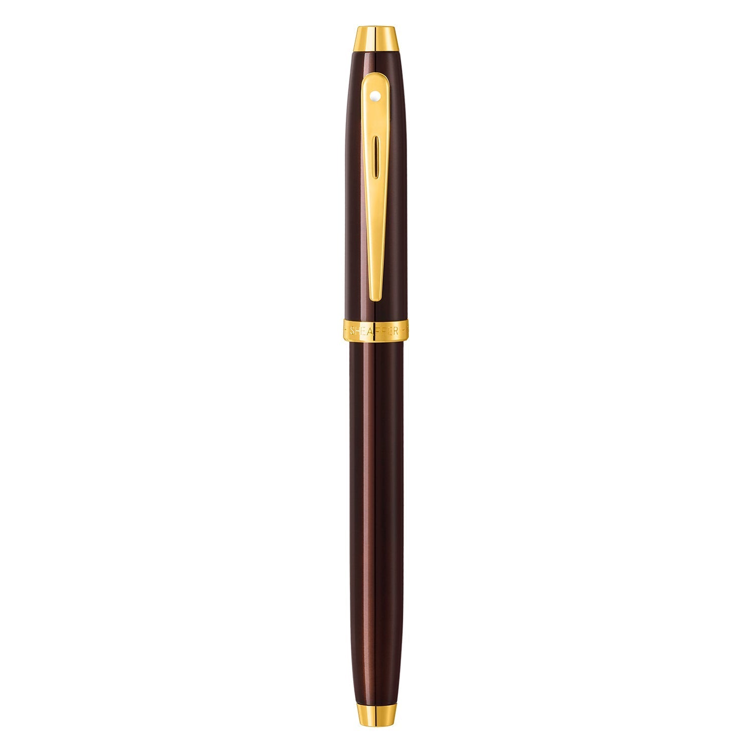 Sheaffer  100 9370 Glossy Coffee Brown Rollerball Pen With PVD Gold-Tone Trim | E1937051
