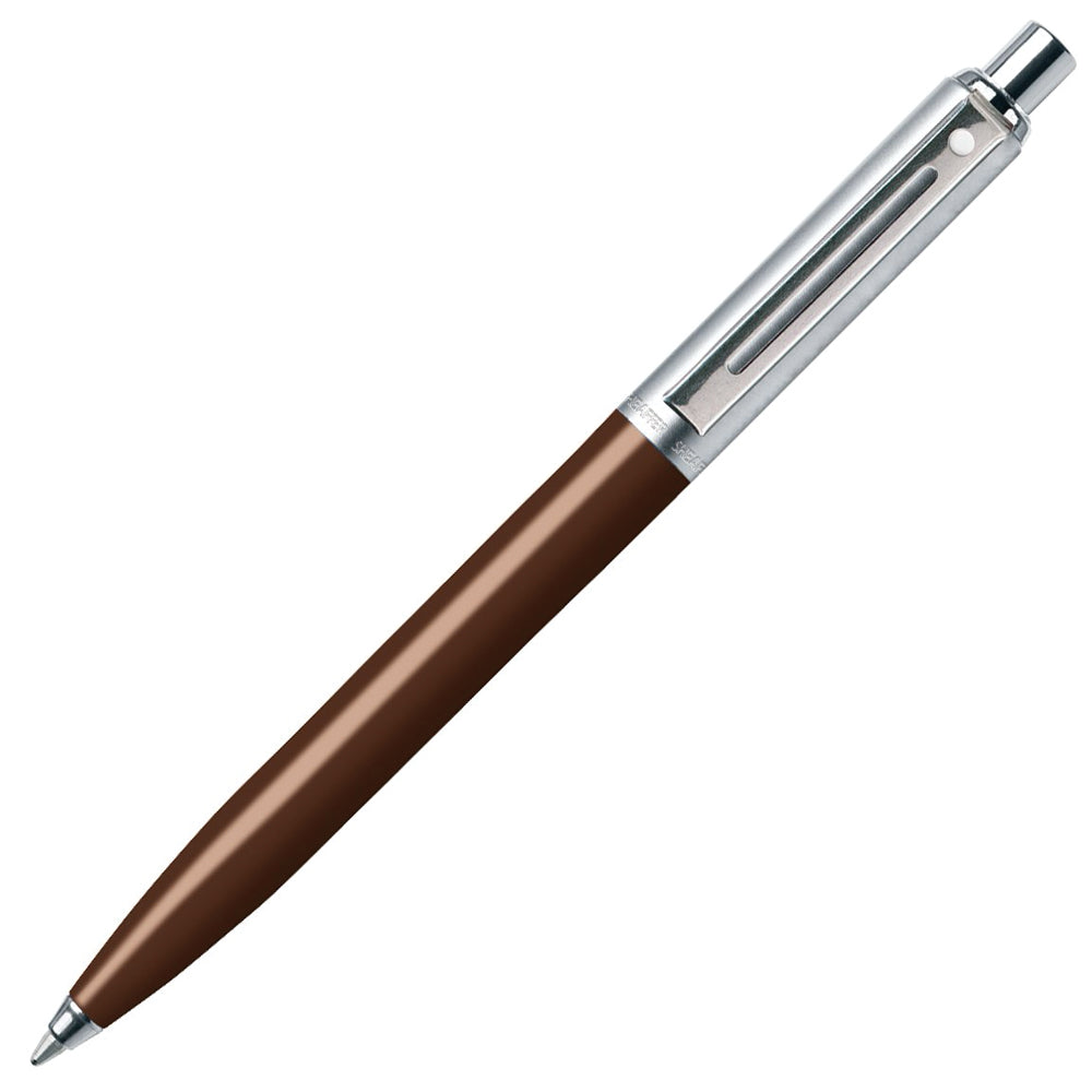 Sheaffer Sentinel Brown and Chrome Ballpoint Pen With Chrome Trims | E23212551