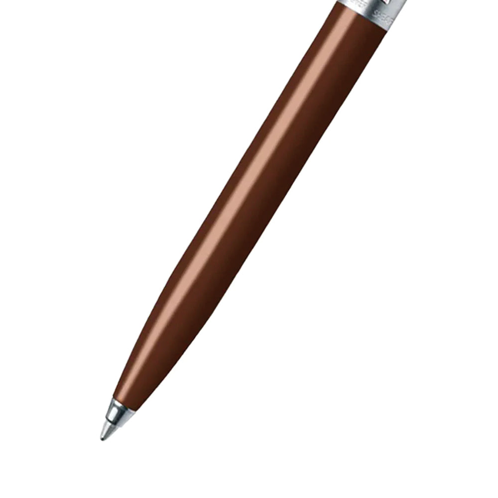 Sheaffer Sentinel Brown and Chrome Ballpoint Pen With Chrome Trims | E23212551