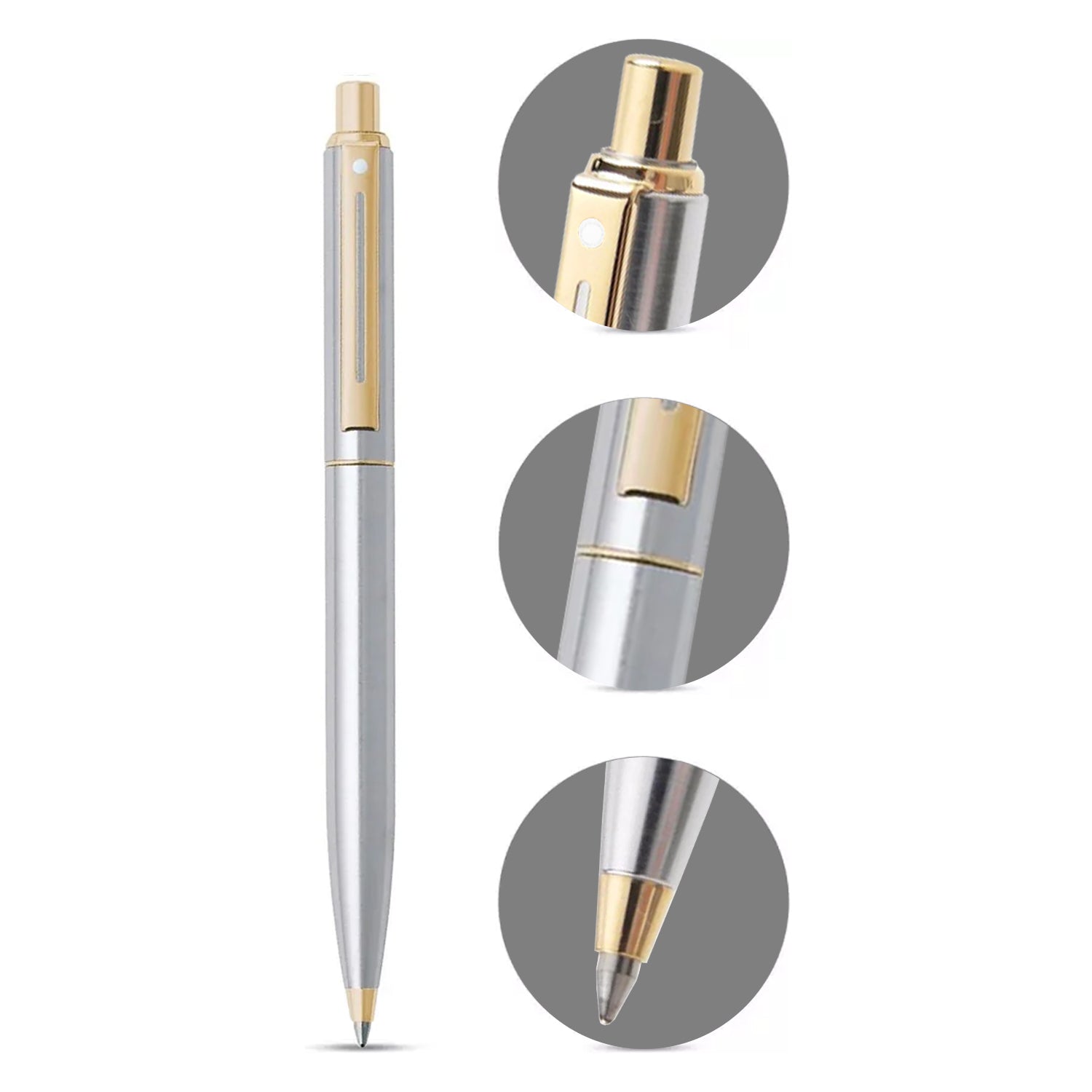 Sheaffer  Sentinel 325 Brushed Chrome Ballpoint pen with Gold Tone Trim | E232551