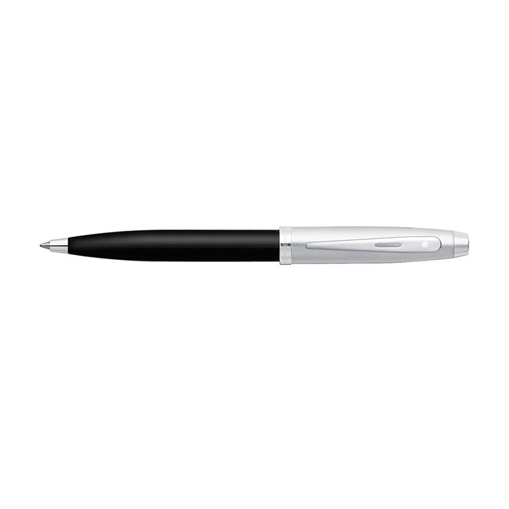 Sheaffer 100 Brushed Chrome Black Ballpoint Pen | E2931351-30