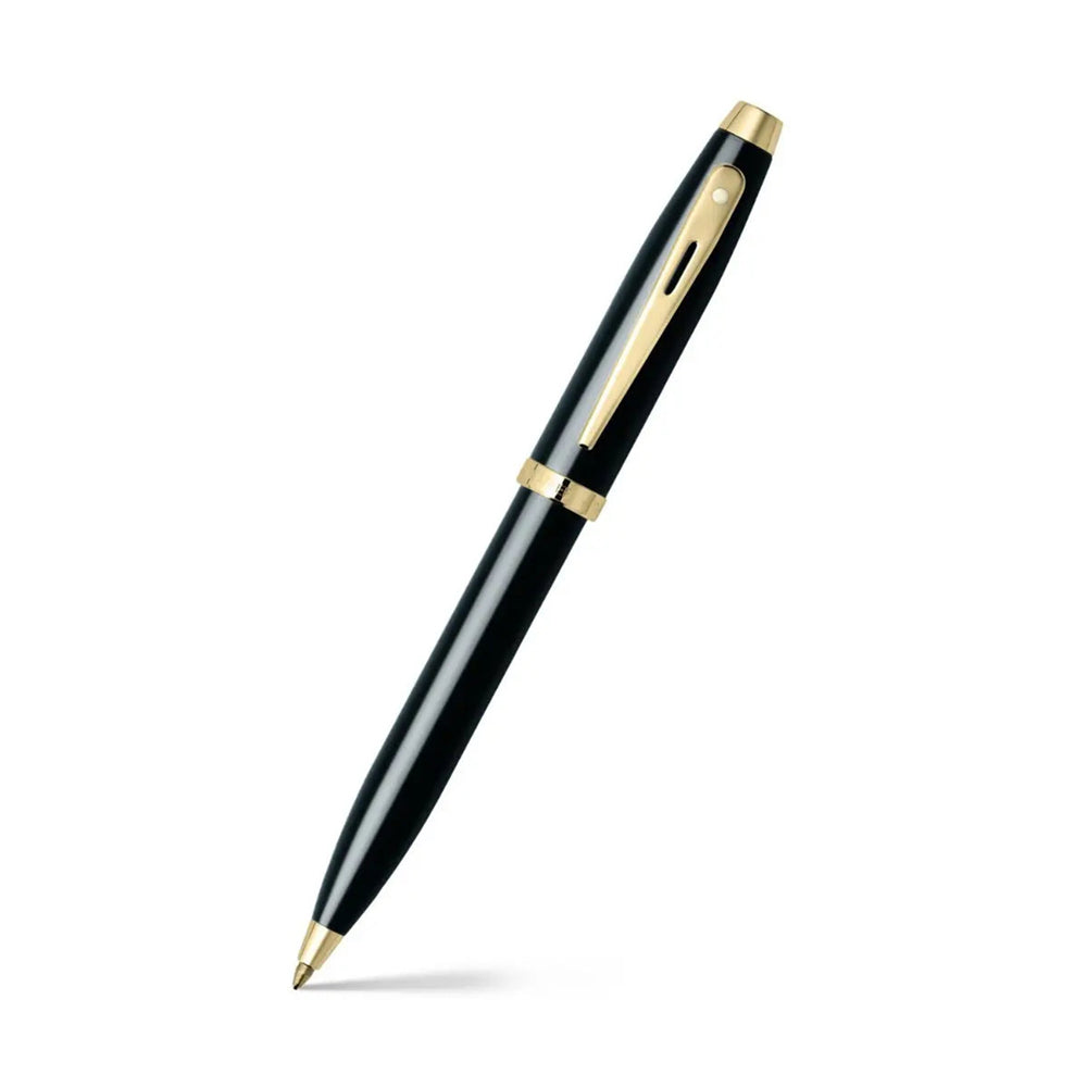 Sheaffer 100 Glossy Black Lacquer and Gold Trim Ballpoint Pen | E2932251-30