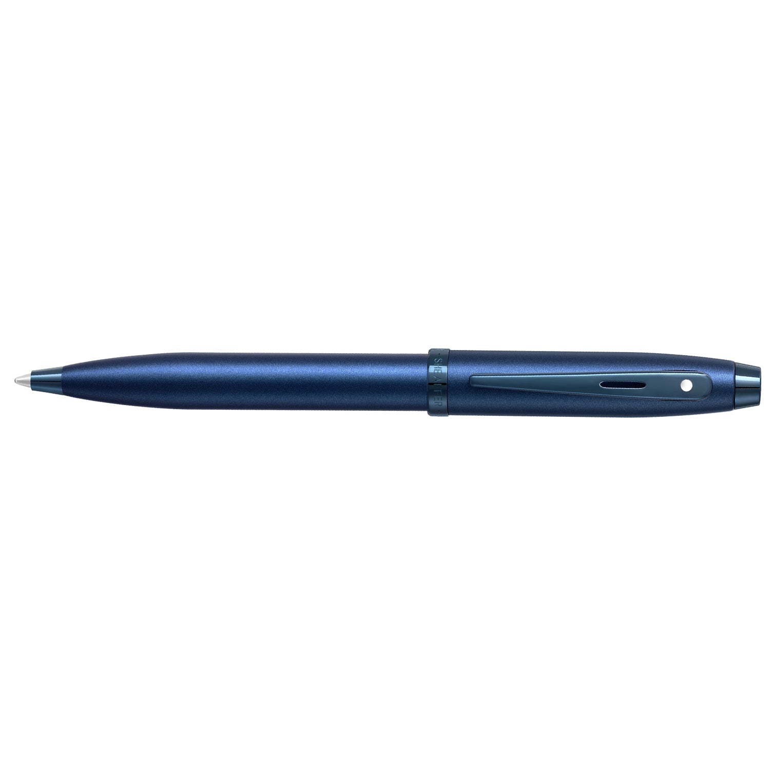 Sheaffer  100 9371 Satin Blue Ballpoint Pen With PVD Blue Trim | E2937151