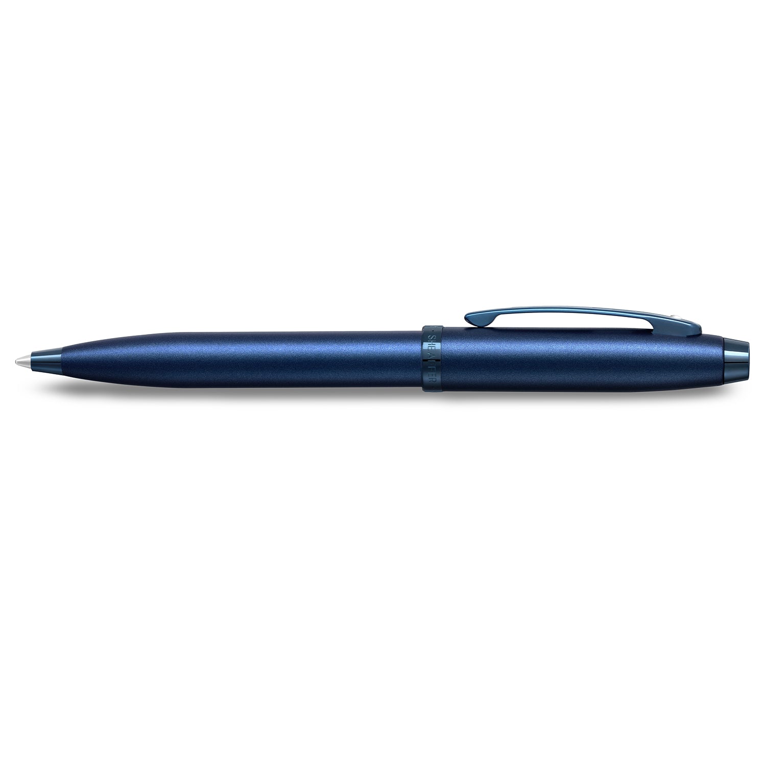 Sheaffer  100 9371 Satin Blue Ballpoint Pen With PVD Blue Trim | E2937151