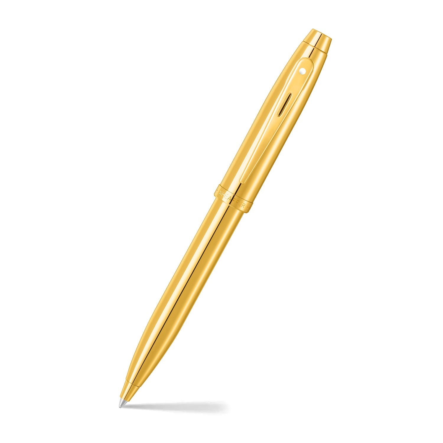 Sheaffer  100 9372 Glossy PVD Gold Ballpoint Pen With PVD Gold Trim | E2937251