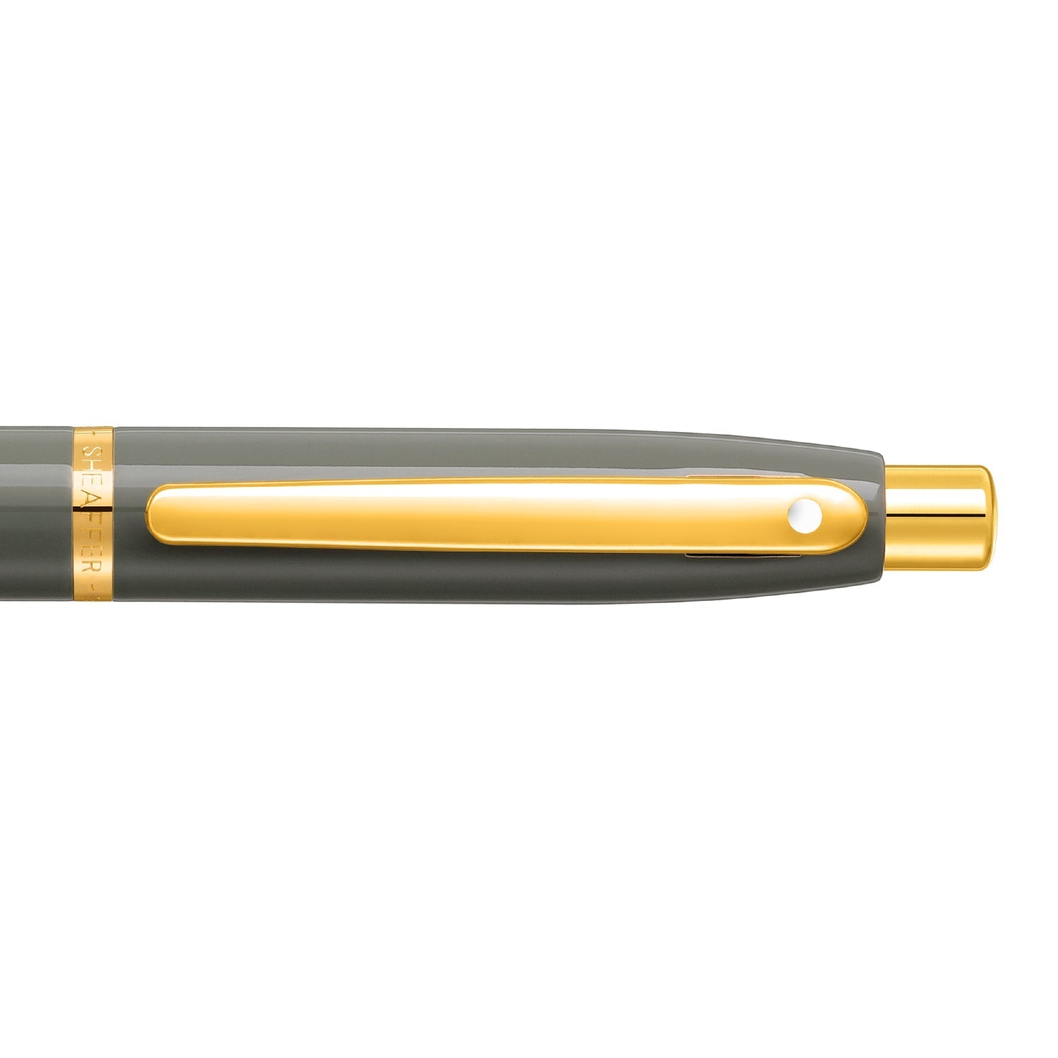 Sheaffer  VFM 9427 Glossy Light Gray Ballpoint Pen With PVD Gold-Tone Trim | E2942751