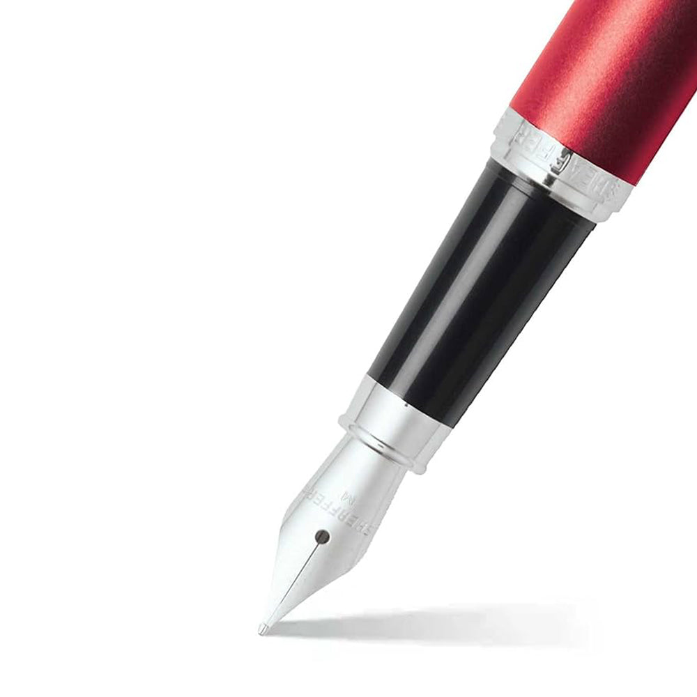 Sheaffer Excessive Red VFM with Chrome Plate Trim as set of 2 pens - Ballpoint Pen and Fountain Pen Gift Set | E5940353