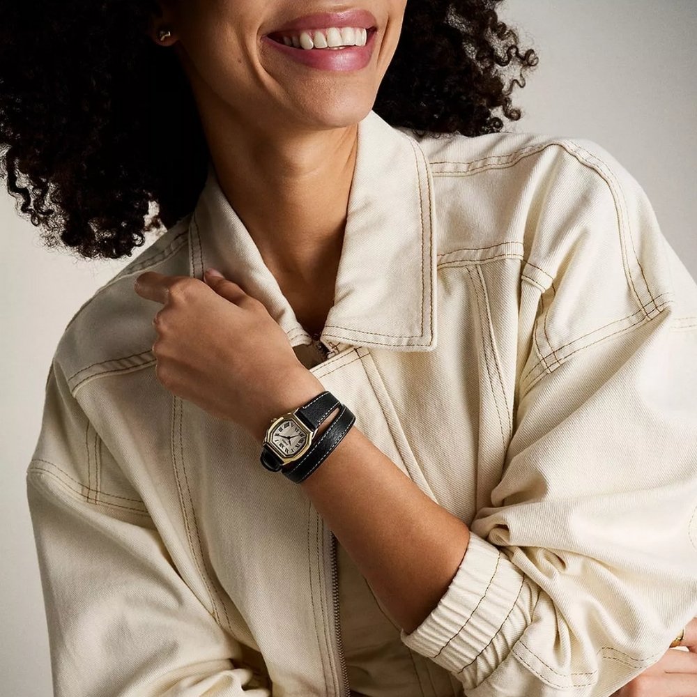 Fossil Harlow Three-Hand Black Leather Women's Watch | ES5404