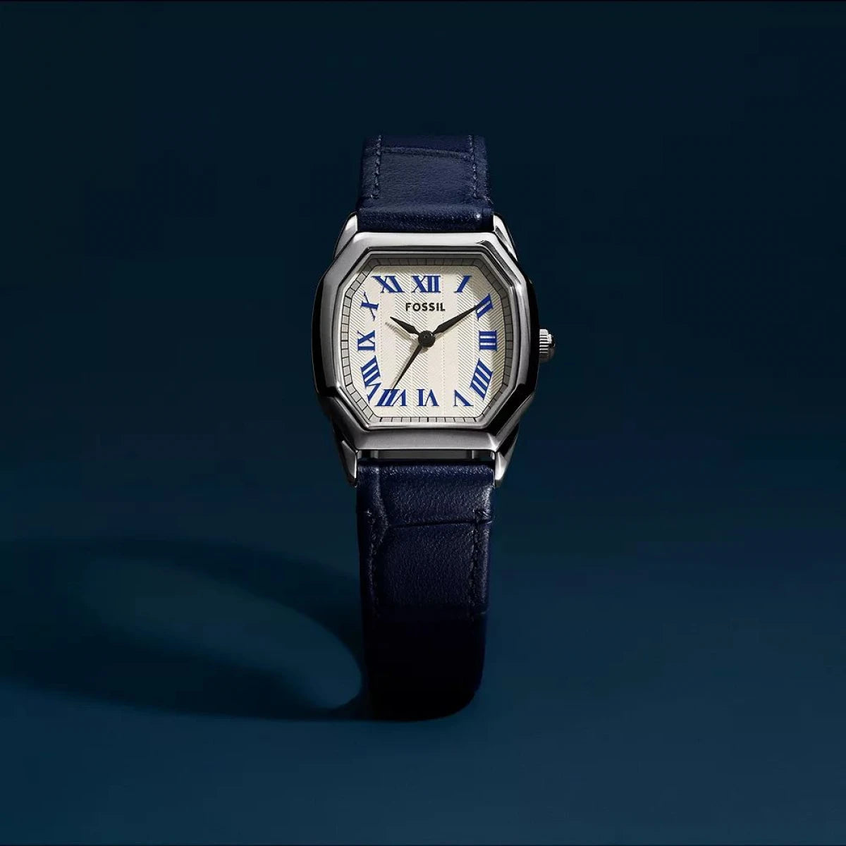 Fossil Harlow Three-Hand Navy Croco Leather Women's Watch | ES5425