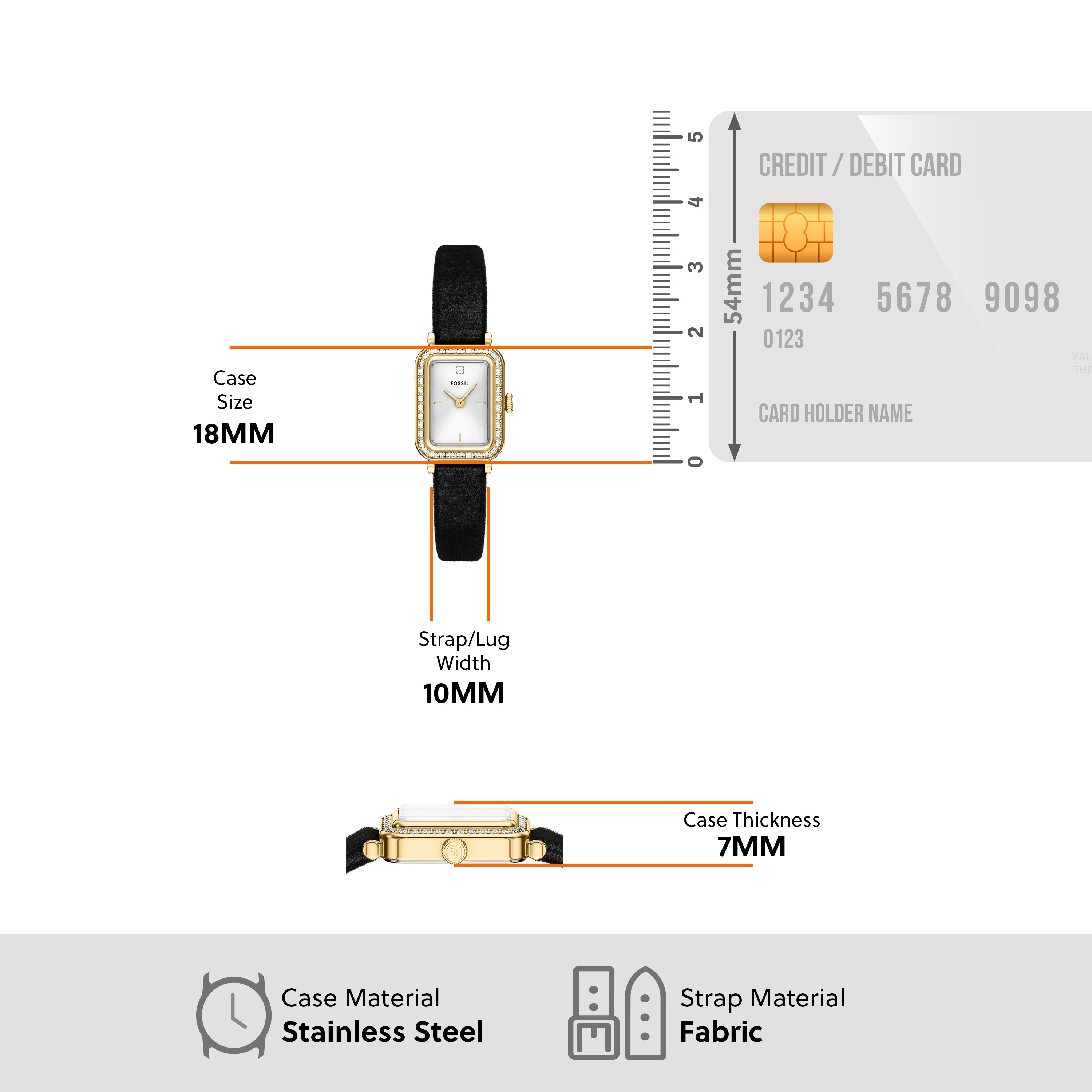 Fossil Raquel Two Hand Black Velvet Women's Watch | ES5437